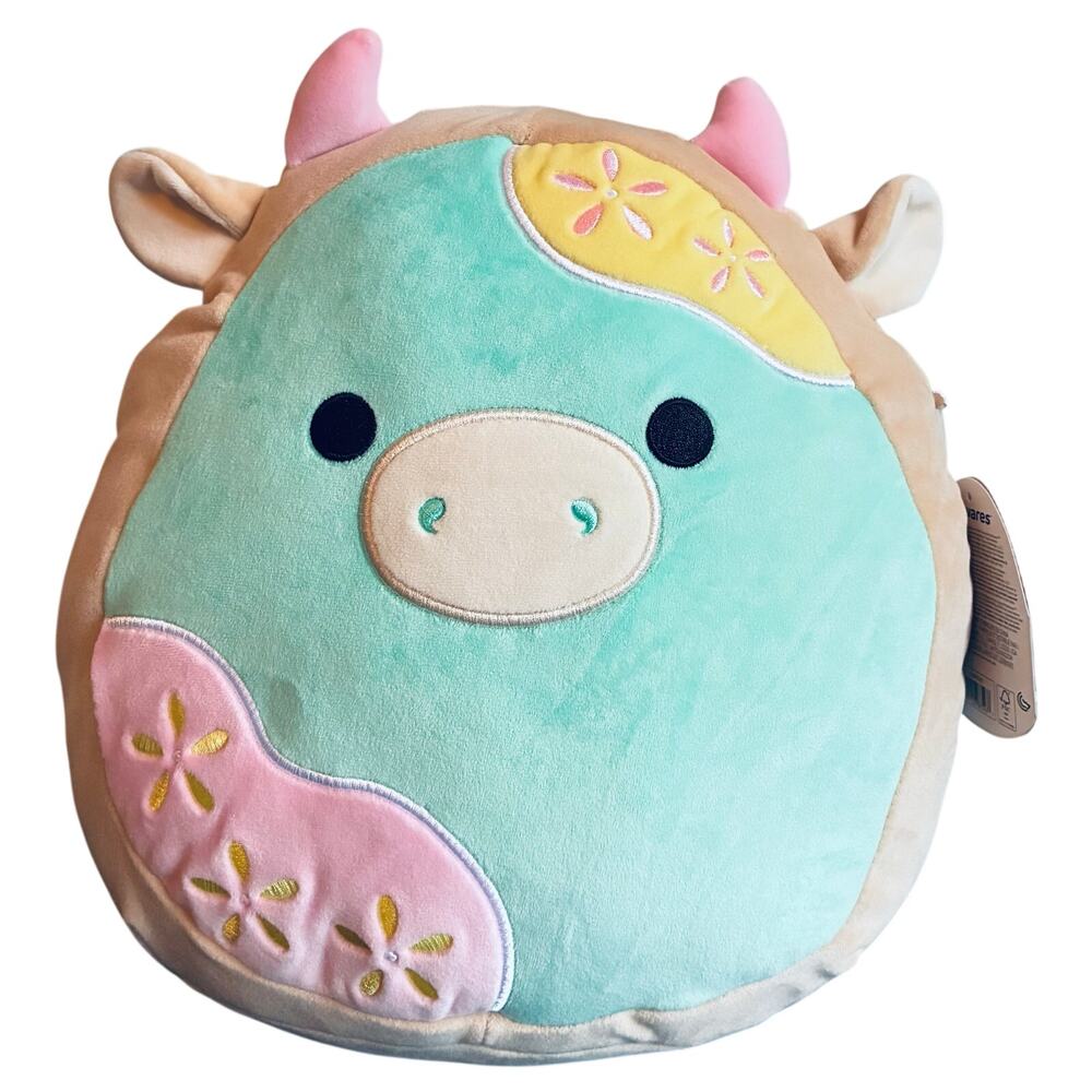 Squishmallows Cornelius Cow 11" Plush Pastel Easter Spring NWT